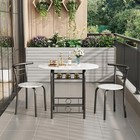 3-pc Wooden Dining Table Set Kitchen Breakfast Nook Sets W  2 Chairs   Round