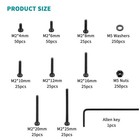 750 Pcs M2 Screws Bolts And Nuts Assortment Kit Small Hex Socket Head Cap       