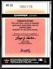 2004 Flair Diamond Cuts Game Worn Jersey Red  175 Chipper Jones  dc-cj Hof