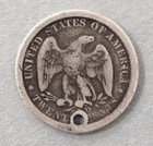 1875-s Twenty 20 Cent Piece - Damaged Holed - San Francisco 20c 20   Us Type Coin
