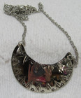 Native American Seminole Handmade Mini Gorget Nickel Slv Necklace C Johnson