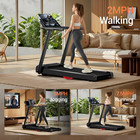 3 0hp Brushless Foldable Home Treadmill   300lb Capacity   Hr Monitor   Dual Sho