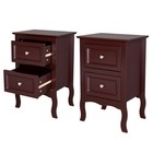 Lot 2 Nightstands Wood Bedside Table End Table W 2 Drawers Bedroom Furniture