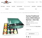 Cyclop Ares Billiard Pool Ball Traditional Color Set 57 2mm  2-1 4  