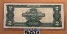 1899  2 Us Silver Certificate Mini Porthole Fr 258 Blue Seal Large Size Note