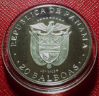 Proof 1974 Panama 20 Balboas-simon Bolivar-129 59 Grams  925 Silver W mint Caps