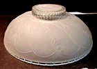Vintage Glass Lamp Shade Ceiling Fixture Clear   Frosted Glass 10 1 4  X 3 3 8 