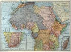 1919 Poates Map Africa Belgian Congo Angola South Cape Town Cameroon Morocco