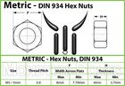 M5-0 80 Metric Hex Nuts  Class 10 Steel W  Plain Finish Din 934  Coarse Thread