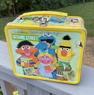 Vintage Sesame Street Metal Lunch Box Aladdin 1979 With Thermos Bottle 