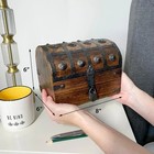 Wooden Treasure Chest With Lock Large Decorative Pirate Storage Box