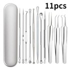11pcs Acne Blackhead Remover Kit Pimple Popper Comedone Extractor Tool Set