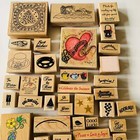 Vintage Rubber Stamp Lot  39 Stamps  1990 s Camp Stamp And Stampin  Up 