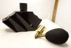 Black Glass Perfume Bottle Ball Atomizer Art Deco