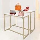 Metal Shoe Handbag Display Stand 2 Piece Nesting Table Stores Display Shelf 