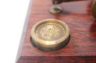 Antique Victorian Wood   Brass Postal Scale With 4 Brass Weights Made In England