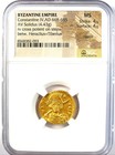 Constantine Iv Gold Av Solidus Byzantine Coin 668-685 Ad  Certified Ngc Ms  unc 