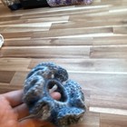 Handmade Crochet Scrunchie Hair Tie  Blue   White  Round Women