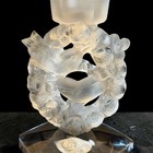 Lalique Crystal Two Birds Candlestick 7  Frosted Crystal Made In France - 10137