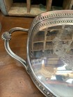 Frank Hawker Silver Plate Foot Vanity Bar Serving Tray
