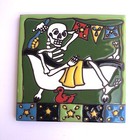 Talavera Tiles Bathtub Day Of The Dead Folk Art Handmade Mexican Pottery 6   