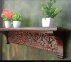 Beautiful Designer  Carving Wood Wall Shelf unique Hand Carved Wall Shelf Gift