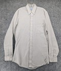 Vintage Sears Shirt Mens Large Stripe Button Down Perma-prest Fitted 70s 80s
