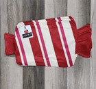 Peppermint Candy Shaped Placemats Velvet Red White Stripes 13x19 Christmas 4 Pc