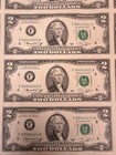Uncut Sheet 1976  2 Federal Reserve Notes U s a