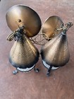 Pair Arts Crafts Hammered Copper Hanging Porch Lights Mcm