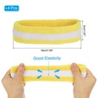 4 Pcs Sweatband Headbands Terry Cloth For Women Men Sports Yellow White