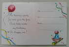 Balloons Noise Makers Hat Vintage Birthday Party Invitation Greeting Card  a50