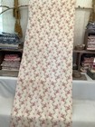Antique French Fabric Cotton Floral Pink Stripe Roses 1900 Shabby Chic
