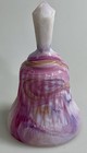 Akro Agate   Pink Red   White Slag Glass Bell