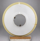 22  Vintage White Yellow Porcelain Enamel Light Fixture Industrial Barn Shade