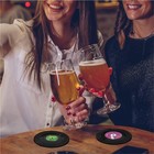 Vintage Vinyl Record Coasters 12-piece Set - Non-slip Absorbent Drink Coasters 