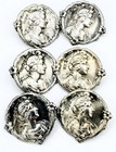 Antique Circa 1890s 6 Pc Button Set W  Woman English Sterling J   Rg