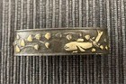 Shakudo Fuchi Kashira With Ayu Fish Design Antique Japanese Sword Fittings