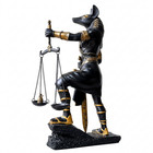 Egyptian Anubis Statue Holding Scales - Cold Cast Bronze God Of The Dead Statue