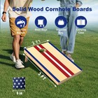 Cornhole Boards Set - Regulation Size 4x2 3x2ft Solid Wood Corn Hole Game Set   
