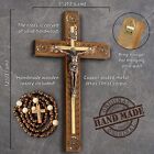 Carved Wooden Wall Cross 12 4  Crucifix Jesus Christ Religious Gift   Rosary
