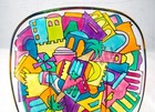 Yachid Umyuchad Israel Art Glass Hand Painted Stained Glass Look Dish New Read