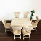 Set 1 12 Scale Dollhouse Miniature Dining Room Furniture Wooden Table And Chairs