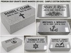 Gray Granite Headstone Grave Marker 16x8x4 Flat Memorial Engraved Free Shipping