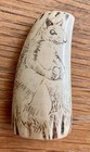 Vintage  Scrimshaw Reproduction Resin  Bone  Grey Squirrel