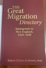 The Great Migration Directory  Immigrants To New England 1620-1640