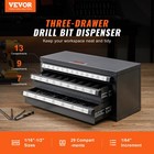 Vevor Drill Bit Dispenser Organizer Cabinet Three-drawer For 1 16in To 1 2in