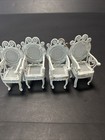 Vintage White Wire Patio Or Kitchen Dollhouse Furniture Accessory 6pc Lot