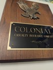 Colonial Casualty Insurance Company Agency Plaque Brass Eagle