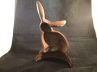 Vintage Antique Cast Iron Rabbit Bunny 9 5  Garden Statue Door Stop